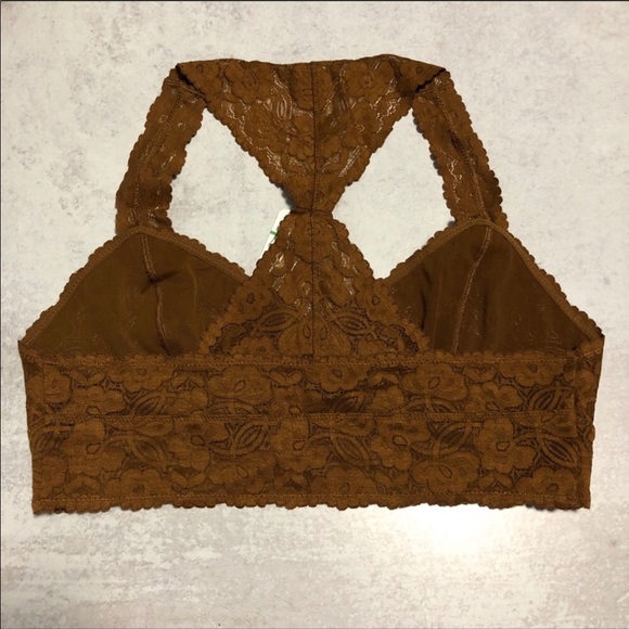 Free People Galloon Lace Bralette Copper Tan XS - Picture 10 of 13